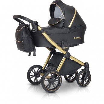 Коляска VERDI Babies Sonic Plus 3 в 1, цвет Soft 7 Черный с золотом Коляска VERDI Babies Sonic Plus 3 в 1, цвет Soft 7 Черный с золотом