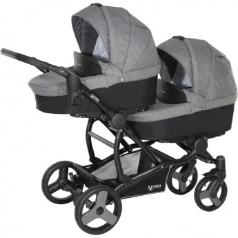 Коляска VERDI For 2 2 в 1, серый верх, черный низ и черная вставка Коляска VERDI For 2 2 в 1, серый верх, черный низ и черная вставка