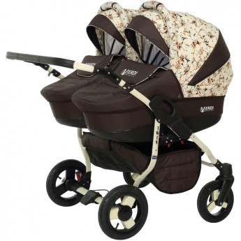 Коляска VERDI Twin 2 в 1, коричневый с светлой абстракцией Коляска VERDI Twin 2 в 1, коричневый с светлой абстракцией