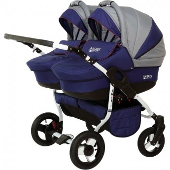 Коляска VERDI Twin 2 в 1, серая с синим Коляска VERDI Twin 2 в 1, серая с синим