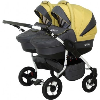 Коляска VERDI Twin 2 в 1, серый с желтым Коляска VERDI Twin 2 в 1, серый с желтым