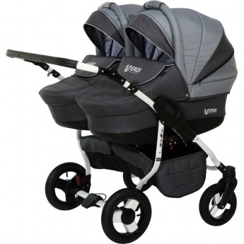 Коляска VERDI Twin 2 в 1, темно серая с светло серым Коляска VERDI Twin 2 в 1, темно серая с светло серым